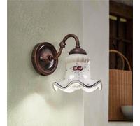 Ferroluce Applique Retrò Chieti C172 – 1 luce in ceramica e metallo, nero sfumato rame