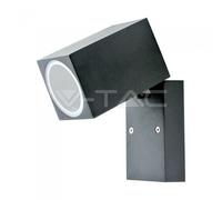 Applique Da Muro GU10 IP44 Testa Inclinabile 90° Alluminio Nero - V-TAC