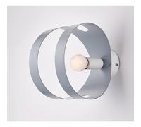 Applique da muro in ferro laccato con fascia Tagliata al Laser PETER Dimensione 14x22xh 19 cm colore Grigio grigio