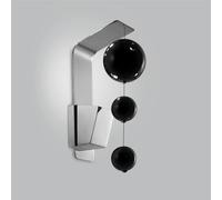 Applique da muro solida base inox a taglio laser Bolero Dimensioni 10x15x h 31 cm G10 1 x Max 500 Watt 1,0 kg e diffusori con sfere in vetro cristallo Nero nero
