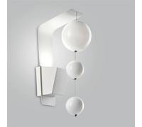 Applique da muro solida base inox a taglio laser Bolero Dimensioni 10x15x h 31 cm G10 1 x Max 500 Watt 1,0 kg e diffusori con sfere in vetro cristallo Bianco bianco