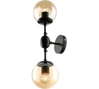 Applique da Parete, 2De da Parete con Paralume a Globo in Vetro e Portalampada, Compatibili con Interni, Ristoranti, Fienili Edari a Led.