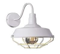 Applique da Parete a 1 Luce, Stile Industriale retrò, a Gabbia, Grande, in Metallo, Stile Loft Vintage, Lampada da Parete in Metallo, Illuminazione Interna, per Ristorante, Bar, Magazzino, E