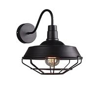 Applique da Parete a 1 Luce, Stile Industriale retrò, a Gabbia, Grande, in Metallo, Stile Loft Vintage, Lampada da Parete in Metallo, Illuminazione Interna, per Ristorante, Bar, Magazzino, E