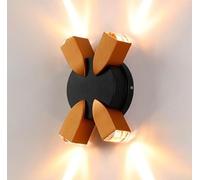 Applique da parete a 4 luci Compatible with interni ed esterni, faretti LED da parete con montaggio su e giù, illuminazione d'atmosfera con finitura in oro nero,Apparecchio di illuminazione