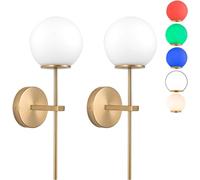 Applique da parete a batteria, set di 2 lampade da parete dimmerabili, alimentate a batteria con telecomando, applique non cablata, facile da installare, per camera da letto, fattoria, comodino, luce