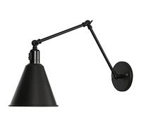 Applique da parete a doppia sezione a braccio lungo in ferro E27 a scomparsa con interruttore Lampada da parete Apparecchi di illuminazione a parete retrò industriali Paralume liberamente regolabile f