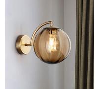 Applique da Parete a Forma di Globo in Vetro fumé, Moderna Lampada da Comodino in Ottone, Applique da Parete in Stile Industriale Vintage, Applique Decorativa da Parete per Camera da Letto,