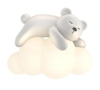 Applique da parete a forma di nuvola a LED per cameretta dei bambini, applique cablate con orsetto e coniglio dei cartoni animati con paralume bianco latte per cameretta dei bambini, camera da letto