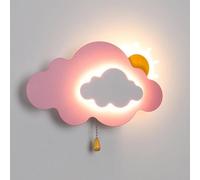 Applique da Parete a Forma di Nuvola per cameretta dei Bambini, graziosa Decorazione a Forma di Nuvola, Applique da Parete per Bambini con Tirante, Lampada da Parete a LED dimmerabile per cameret