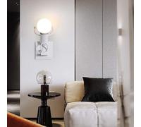 Applique moderno omino che salta lampada luce parete muro E27 bianco nero 230V
