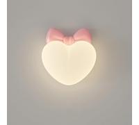Applique da parete a LED bianco latte nordico con cuori e corona carini, luce notturna dimmerabile for camera da letto delle ragazze, lampada da parete for bambini, comodino, testiera, bagno, corridoi