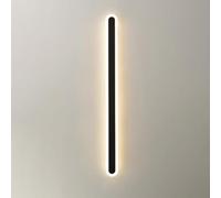 Applique da Parete a LED con Barra Lunga, Moderna, Nera, per Esterni, con Angoli arrotondati, in Acrilico Bianco, IP65, per Esterni, lampade da Parete per Portico, Giardino, Patio, Garage