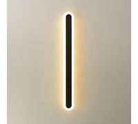 Applique da Parete a LED con Barra Lunga, Moderna, Nera, per Esterni, con Angoli arrotondati, in Acrilico Bianco, IP65, per Esterni, lampade da Parete per Portico, Giardino, Patio, Garage