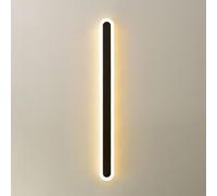 Applique da Parete a LED con Barra Lunga, Moderna, Nera, per Esterni, con Angoli arrotondati, in Acrilico Bianco, IP65, per Esterni, lampade da Parete per Portico, Giardino, Patio, Garage