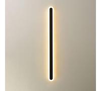 Applique da Parete a LED con Barra Lunga, Moderna, Nera, per Esterni, con Angoli arrotondati, in Acrilico Bianco, IP65, per Esterni, lampade da Parete per Portico, Giardino, Patio, Garage