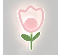 Applique da Parete a LED con Fiore Rosa, Mini Applique in Metallo con Paralume in Acrilico, Illuminazione Decorativa Moderna per la Stanza delle Principesse, 15 W