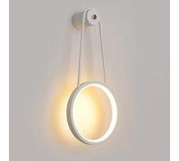 Applique da Parete a LED con Sfondo da Comodino, Lampada da Parete Minimalista nordica, Design ad Anello Circolare, luci da Parete, Applique da Parete in Metallo e Silicone per corridoio, Scale