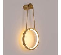 Applique da Parete a LED con Sfondo da Comodino, Lampada da Parete Minimalista nordica, Design ad Anello Circolare, luci da Parete, Applique da Parete in Metallo e Silicone per corridoio, Scale