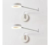 Applique da Parete a LED, Confezione da 2, Moderna Lampada da 8 W con Braccio oscillante Regolabile, 3 modalità Colore, Bianca, Flessibile, Lettura da Comodino, Minimalista, girevo