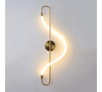 Applique da Parete a LED Curva, Moderna e Creativa, Lampada da Parete lineare in Nero, Regolabile 3000K/4000K/6000K, apparecchio di Illuminazione per la casa a Forma di Serpente da 18 W, per Came