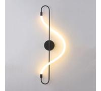 Applique da Parete a LED Curva, Moderna e Creativa, Lampada da Parete lineare in Nero, Regolabile 3000K/4000K/6000K, apparecchio di Illuminazione per la casa a Forma di Serpente da 18 W, per Came