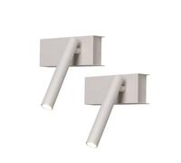 Applique da parete a LED da 2 pezzi, moderna luce da lettura a parete, faretto da lettura girevole a 350°, lampada da parete cablata in alluminio da 5 W, illuminazione regolabile per testiera, nero/b