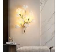 Applique da parete a LED dimmerabile da comodino Applique da parete in foglia d'oro bianco per camera da letto Lampada da parete moderna nordica Decorazione da parete per interni per soggior