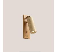 Applique da Parete a LED in Noce Nordico, Pietra Naturale, Marmo, Lampada da Comodino, Luce di Lettura Regolabile, dimmerabile, Moderna, in Legno, Rustica, per Camera da Letto, SOG