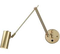 Applique da Parete a LED Industriale Vintage con Braccio Girevole, Interruttore dimmerabile, Luce Lunga Regolabile in Oro, Lampada da Lettura Nera, Stile Fattoria, Lampada cablata,