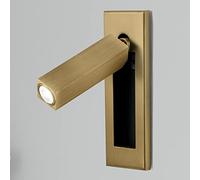 Applique da Parete a LED, Lampada da Lettura, portalampada Quadrato in Metallo, faretto, Moderno, da Comodino, da Incasso, con Interruttore Nascosto, Girevole a 90°, Pieghevole