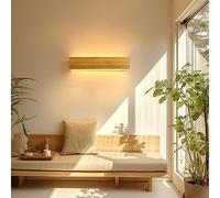 Applique da parete a LED Lampada da parete in legno per interni Appliques in legno di bambù 12w Bianco caldo 3000k Illuminazione da parete moderna in legno per camera da letto Soggiorno Scala,30cm