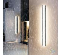 Applique da Parete a LED Lunga per Esterni, Ricaricabile a energia Solare, IP65, Impermeabile, con Telecomando, Decorazione Moderna in Acrilico per Giardino, Garage, Veranda, Balcone