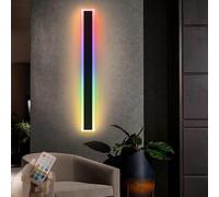 Applique da parete a LED lunghe per interni, lampada da parete minimalista, dimmerabile, RGB, per soggiorno, con telecomando, apparecchi di illuminazione moderni in alluminio per camera da letto, corr