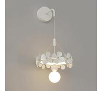 Applique da Parete a LED Moderna Bianca, Lampada da Parete Creativa con Paralume in PE a Globo Bianco Latte, Regolabile 3000K/4000K/6000K, apparecchio di Illuminazione per la Decorazione Artistic