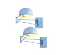 Applique da Parete a LED Moderna con Braccio oscillante, Confezione da 2, Lampada da Lettura Regolabile da Comodino, apparecchio Pieghevole Flessibile in Metallo per Loft, Fattoria