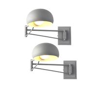 Applique da Parete a LED Moderna con Braccio oscillante, Confezione da 2, Lampada da Lettura Regolabile da Comodino, apparecchio Pieghevole Flessibile in Metallo per Loft, Fattoria