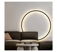 Applique da Parete a LED Moderna e Minimalista - Luce ad Anello Nera per Soggiorno, Camera da Letto, corridoio e Sfondo Lampada d'atmosfera Circolare da 100 cm e 36 W, Elegante Lampada da comodin