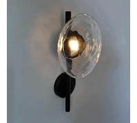 Applique da Parete a LED Moderna in Vetro soffiato a Mano, Lampada Creativa per la casa, in Nero/Oro, 5W 3000K, Lampada da Interni in Metallo cablata per Camera da Letto, Comodino,