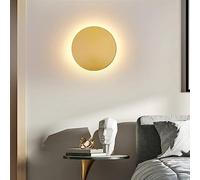 Applique da parete a LED, moderna lampada circolare in metallo per illuminazione soggiorno e camera da letto, stile nordico con finitura oro e bianco