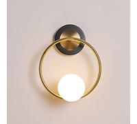 Applique da Parete a LED, Moderna, Minimalista, di Lusso, in Stile Nordico, Lampada da Comodino, Lampada da Notte, Paralume in Vetro ad Anello Creativo, Decorazione per mobili.
