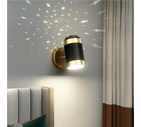 Applique da parete a LED moderna nera e oro, luce di montaggio regolabile, pieghevole verso l'alto e verso il basso, girevole da sinistra a destra, mini lampada da comodino per la lettura in camera d