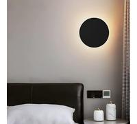 Applique da Parete A LED Moderna Oro 3000k Illuminazione da Parete Rotonda Bianca Calda Disco per Interni Decorare Le Lampade per Corridoi Lampada da Comodino Circolare Nera da, Dark, 12"/30cm