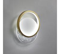 Applique da Parete a LED Moderna, Quadrata, in Oro, con Piastra Posteriore in Acrilico con Motivo a Piume, Lampada da Parete Geometrica, Illuminazione Decorativa per Interni, per Camera da l
