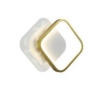 Applique da Parete a LED Moderna, Quadrata, in Oro, con Piastra Posteriore in Acrilico con Motivo a Piume, Lampada da Parete Geometrica, Illuminazione Decorativa per Interni, per Camera da l