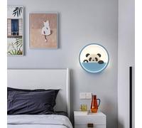 Applique da Parete a LED Panda per Interni, per cameretta dei Bambini, Moderna, Rotonda, 8W, 3 Colori, 3000K/4000K/6000K, Lampada da Comodino, Simpatici Animali dei Cartoni Animati, Lampada