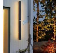 Applique da Parete a LED per Esterni con sensore di Movimento, Lampada da Parete Impermeabile, Lunga Striscia, Applique da Parete in Alluminio Nero, Moderna per Giardino, Villa, Veranda, terrazze