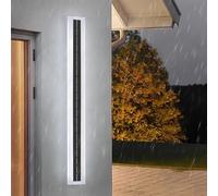 Applique da Parete a LED per Esterni, Striscia Lunga, a energia Solare, Impermeabile, IP65, Lampada da Parete Moderna lineare Nera in Acrilico, Montaggio a Parete, Balcone, Giardino, Garage