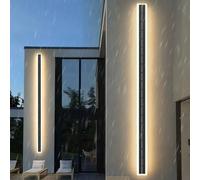 Applique da Parete a LED per Esterni, Striscia Lunga, a energia Solare, Impermeabile, IP65, Lampada da Parete Moderna lineare Nera in Acrilico, Montaggio a Parete, Balcone, Giardino, Garage