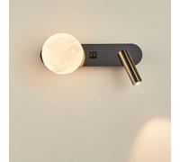 Applique da Parete a LED per Interni con Doppio Interruttore e Lampada da Lettura orientabile a LED Sfere Lampada da Comodino in Acrilico 3000K/4500K/6000K Nero 2 Fiamme per Camera da Letto Soggi